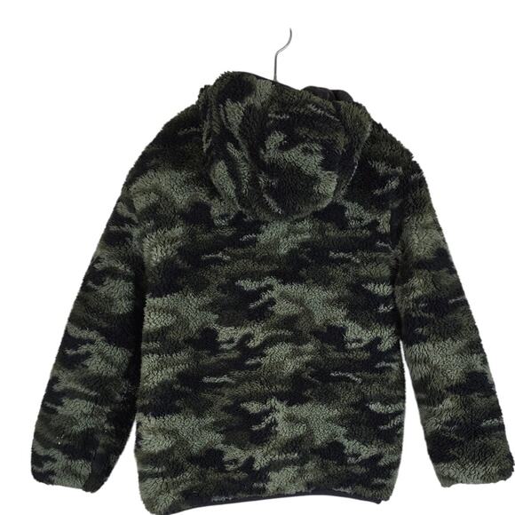 Eddie Bauer BOYS Black Camoflauge Reverable Sherpa Puffer Hooded Jacket XS 5/6 - Picture 4 of 5